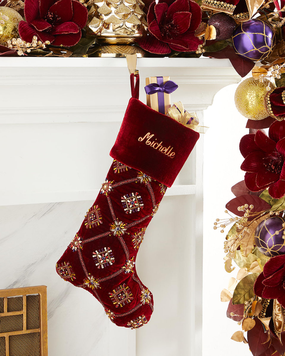 Spiritual Christmas Jeweled Stocking